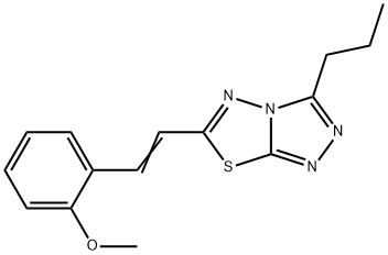 6-[(E)-2-(2-methoxyphenyl)ethenyl]-3-propyl[1,2,4]triazolo[3,4-b][1,3,4]thiadiazole Struktur