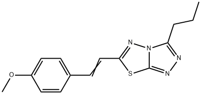 6-[(E)-2-(4-methoxyphenyl)ethenyl]-3-propyl[1,2,4]triazolo[3,4-b][1,3,4]thiadiazole Struktur