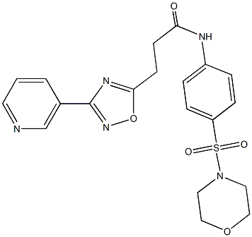 N-[4-(4-morpholinylsulfonyl)phenyl]-3-[3-(3-pyridinyl)-1,2,4-oxadiazol-5-yl]propanamide Struktur