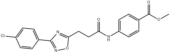 methyl 4-({3-[3-(4-chlorophenyl)-1,2,4-oxadiazol-5-yl]propanoyl}amino)benzoate Struktur