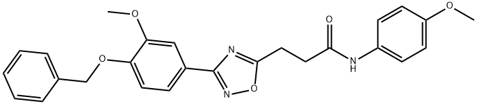 3-{3-[4-(benzyloxy)-3-methoxyphenyl]-1,2,4-oxadiazol-5-yl}-N-(4-methoxyphenyl)propanamide Struktur