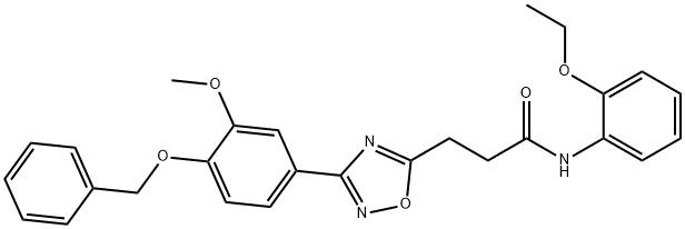 3-{3-[4-(benzyloxy)-3-methoxyphenyl]-1,2,4-oxadiazol-5-yl}-N-(2-ethoxyphenyl)propanamide Struktur