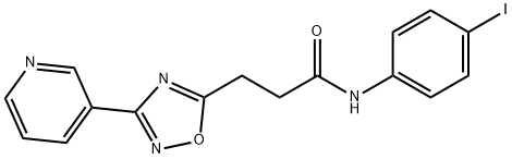 N-(4-iodophenyl)-3-[3-(3-pyridinyl)-1,2,4-oxadiazol-5-yl]propanamide Struktur