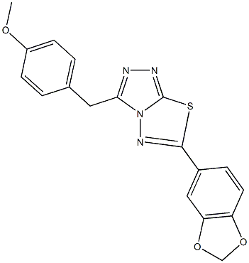 6-(1,3-benzodioxol-5-yl)-3-(4-methoxybenzyl)[1,2,4]triazolo[3,4-b][1,3,4]thiadiazole Struktur