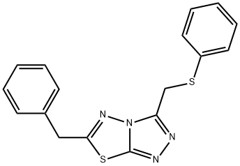 (6-benzyl[1,2,4]triazolo[3,4-b][1,3,4]thiadiazol-3-yl)methyl phenyl sulfide Struktur