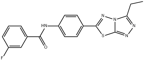 N-[4-(3-ethyl[1,2,4]triazolo[3,4-b][1,3,4]thiadiazol-6-yl)phenyl]-3-fluorobenzamide Struktur