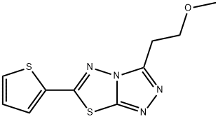 methyl 2-[6-(2-thienyl)[1,2,4]triazolo[3,4-b][1,3,4]thiadiazol-3-yl]ethyl ether Struktur