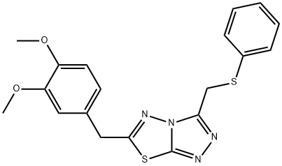 6-(3,4-dimethoxybenzyl)-3-[(phenylsulfanyl)methyl][1,2,4]triazolo[3,4-b][1,3,4]thiadiazole Struktur