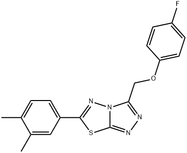 6-(3,4-dimethylphenyl)-3-[(4-fluorophenoxy)methyl][1,2,4]triazolo[3,4-b][1,3,4]thiadiazole Struktur