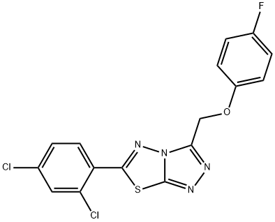 6-(2,4-dichlorophenyl)-3-[(4-fluorophenoxy)methyl][1,2,4]triazolo[3,4-b][1,3,4]thiadiazole Struktur