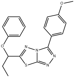 3-(4-methoxyphenyl)-6-(1-phenoxypropyl)[1,2,4]triazolo[3,4-b][1,3,4]thiadiazole Struktur