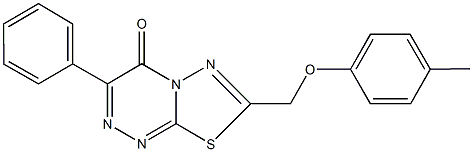 7-[(4-methylphenoxy)methyl]-3-phenyl-4H-[1,3,4]thiadiazolo[2,3-c][1,2,4]triazin-4-one Struktur