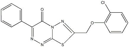 7-[(2-chlorophenoxy)methyl]-3-phenyl-4H-[1,3,4]thiadiazolo[2,3-c][1,2,4]triazin-4-one Struktur