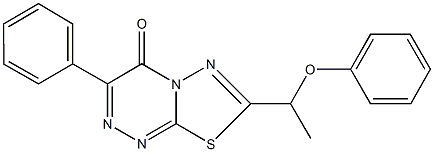 7-(1-phenoxyethyl)-3-phenyl-4H-[1,3,4]thiadiazolo[2,3-c][1,2,4]triazin-4-one Struktur