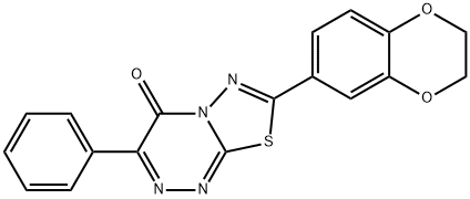 7-(2,3-dihydro-1,4-benzodioxin-6-yl)-3-phenyl-4H-[1,3,4]thiadiazolo[2,3-c][1,2,4]triazin-4-one Struktur