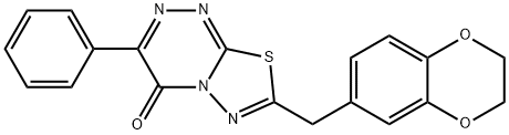 7-(2,3-dihydro-1,4-benzodioxin-6-ylmethyl)-3-phenyl-4H-[1,3,4]thiadiazolo[2,3-c][1,2,4]triazin-4-one Struktur