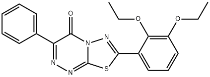 7-(2,3-diethoxyphenyl)-3-phenyl-4H-[1,3,4]thiadiazolo[2,3-c][1,2,4]triazin-4-one Struktur