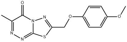 7-[(4-methoxyphenoxy)methyl]-3-methyl-4H-[1,3,4]thiadiazolo[2,3-c][1,2,4]triazin-4-one Struktur