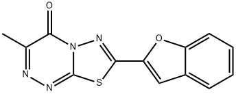 7-(1-benzofuran-2-yl)-3-methyl-4H-[1,3,4]thiadiazolo[2,3-c][1,2,4]triazin-4-one Struktur