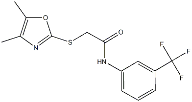 2-[(4,5-dimethyl-1,3-oxazol-2-yl)sulfanyl]-N-[3-(trifluoromethyl)phenyl]acetamide Struktur