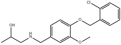 1-({4-[(2-chlorobenzyl)oxy]-3-methoxybenzyl}amino)-2-propanol Struktur