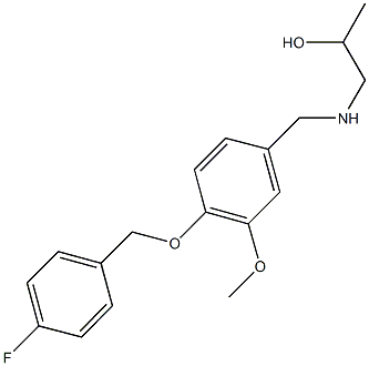 1-({4-[(4-fluorobenzyl)oxy]-3-methoxybenzyl}amino)-2-propanol Struktur