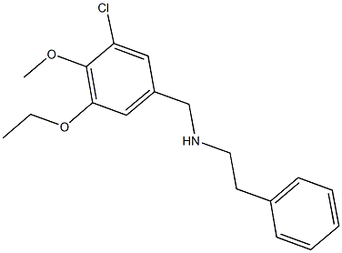 N-(3-chloro-5-ethoxy-4-methoxybenzyl)-N-(2-phenylethyl)amine Struktur