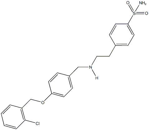 4-[2-({4-[(2-chlorobenzyl)oxy]benzyl}amino)ethyl]benzenesulfonamide Struktur