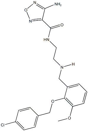 4-amino-N-[2-({2-[(4-chlorobenzyl)oxy]-3-methoxybenzyl}amino)ethyl]-1,2,5-oxadiazole-3-carboxamide Struktur