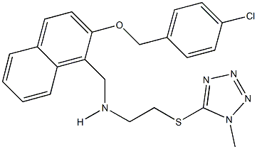 N-({2-[(4-chlorobenzyl)oxy]-1-naphthyl}methyl)-N-{2-[(1-methyl-1H-tetraazol-5-yl)sulfanyl]ethyl}amine Struktur