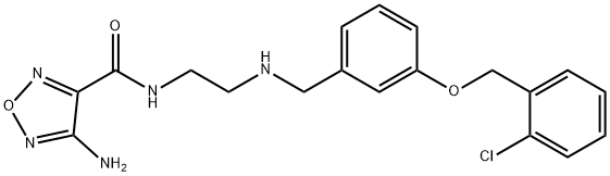 4-amino-N-[2-({3-[(2-chlorobenzyl)oxy]benzyl}amino)ethyl]-1,2,5-oxadiazole-3-carboxamide Struktur