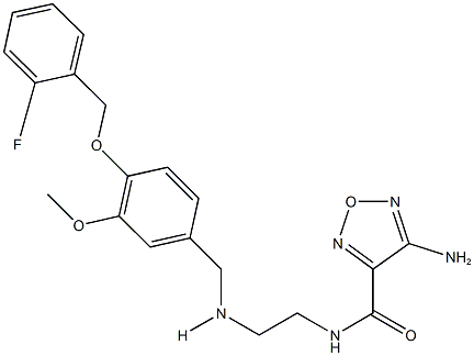 4-amino-N-[2-({4-[(2-fluorobenzyl)oxy]-3-methoxybenzyl}amino)ethyl]-1,2,5-oxadiazole-3-carboxamide Struktur