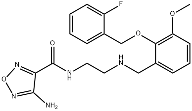 4-amino-N-[2-({2-[(2-fluorobenzyl)oxy]-3-methoxybenzyl}amino)ethyl]-1,2,5-oxadiazole-3-carboxamide Struktur