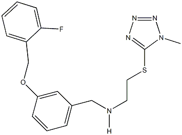 N-{3-[(2-fluorobenzyl)oxy]benzyl}-N-{2-[(1-methyl-1H-tetraazol-5-yl)sulfanyl]ethyl}amine Struktur