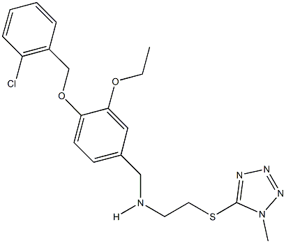 N-{4-[(2-chlorobenzyl)oxy]-3-ethoxybenzyl}-N-{2-[(1-methyl-1H-tetraazol-5-yl)sulfanyl]ethyl}amine Struktur