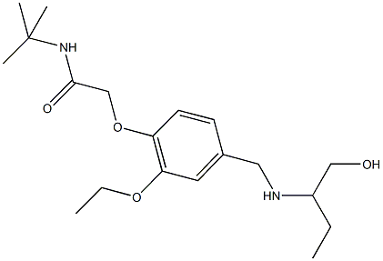 N-(tert-butyl)-2-[2-ethoxy-4-({[1-(hydroxymethyl)propyl]amino}methyl)phenoxy]acetamide Struktur