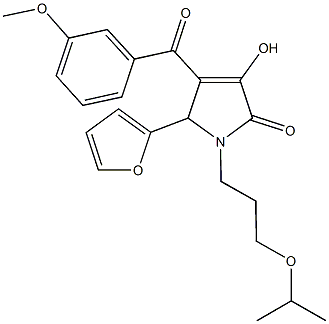 5-(2-furyl)-3-hydroxy-1-(3-isopropoxypropyl)-4-(3-methoxybenzoyl)-1,5-dihydro-2H-pyrrol-2-one Struktur