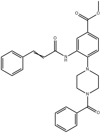 methyl 4-(4-benzoyl-1-piperazinyl)-3-(cinnamoylamino)benzoate Struktur