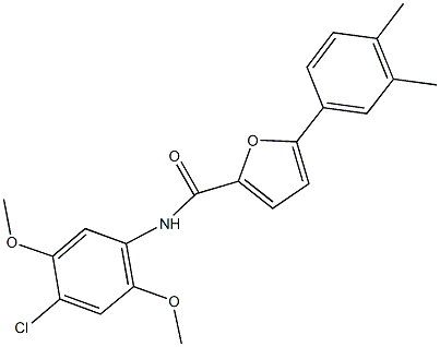 N-(4-chloro-2,5-dimethoxyphenyl)-5-(3,4-dimethylphenyl)-2-furamide Struktur