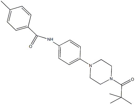 N-{4-[4-(2,2-dimethylpropanoyl)-1-piperazinyl]phenyl}-4-methylbenzamide Struktur