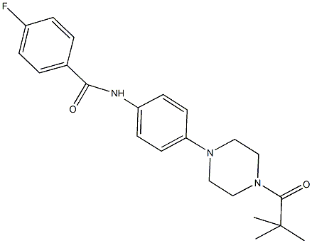 N-{4-[4-(2,2-dimethylpropanoyl)-1-piperazinyl]phenyl}-4-fluorobenzamide Struktur