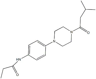 N-{4-[4-(3-methylbutanoyl)-1-piperazinyl]phenyl}propanamide Struktur