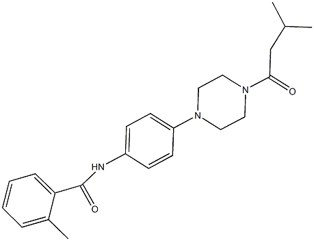 2-methyl-N-{4-[4-(3-methylbutanoyl)-1-piperazinyl]phenyl}benzamide Struktur