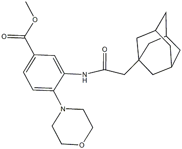 methyl 3-[(1-adamantylacetyl)amino]-4-(4-morpholinyl)benzoate Struktur