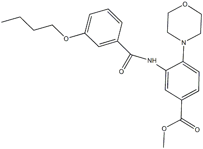 methyl 3-[(3-butoxybenzoyl)amino]-4-(4-morpholinyl)benzoate Struktur