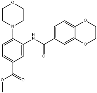 methyl 3-[(2,3-dihydro-1,4-benzodioxin-6-ylcarbonyl)amino]-4-(4-morpholinyl)benzoate Struktur