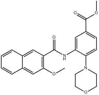 methyl 3-[(3-methoxy-2-naphthoyl)amino]-4-(4-morpholinyl)benzoate Struktur