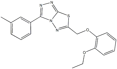 6-[(2-ethoxyphenoxy)methyl]-3-(3-methylphenyl)[1,2,4]triazolo[3,4-b][1,3,4]thiadiazole Struktur