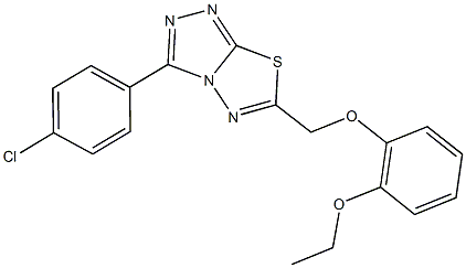 3-(4-chlorophenyl)-6-[(2-ethoxyphenoxy)methyl][1,2,4]triazolo[3,4-b][1,3,4]thiadiazole Struktur