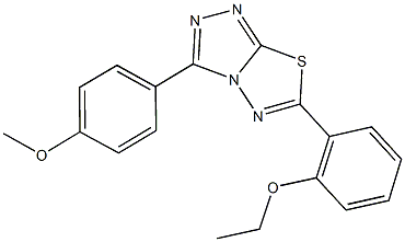 6-(2-ethoxyphenyl)-3-(4-methoxyphenyl)[1,2,4]triazolo[3,4-b][1,3,4]thiadiazole Struktur